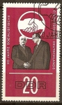 Stamps Germany -  20a Aniv de Partido Socialista Unificado (SED). Pieck y Grotewohl.(DDR)