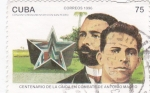 Stamps Cuba -  centenario de la caisa en combate de Antonio  Maceo