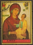 Stamps United Arab Emirates -  Escuela de pinturas de Moscu:La Virgen y el Niño.