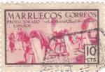 Stamps : Africa : Morocco :  protectorado español-caballos de respeto