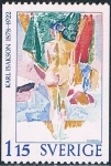 Stamps Sweden -  CENT. DEL NACIMIENTO DE KARL ISAKSON. MODELO DE PIE VISTA DE ESPALDA. Y&T Nº 1017