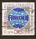 Sellos de Europa - Alemania -  25a. Aniv de la primera Congreso Mundial de la Paz 1949 - 1974(DDR)