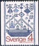 Stamps : Europe : Sweden :  SERIE BÁSICA. TAPICERÍA MURAL DE SCANIA (HACIA 1860). Y&T Nº 1038