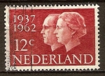 Stamps Netherlands -  Bodas de plata. La reina Juliana y el príncipe Bernhard.