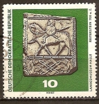 Stamps Germany -  	Descubrimientos arqueológicos. Jinete Lápida (AD 700)DDR