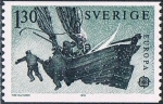 Stamps Sweden -  EUROPA1979 . HISTORIA DEL CORREO SUECO. BOTE DE RMOS TRANSPORTANDO EL CORREO. Y&T Nº 1040