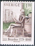 Stamps : Europe : Sweden :  BICENT. DEL NACIMIENTO DE JONS JACOB BERZELIUS, CIENTIFICO QUIMICO. Y&T Nº 1056