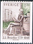 Sellos del Mundo : Europe : Sweden : BICENT. DEL NACIMIENTO DE JONS JACOB BERZELIUS, CIENTIFICO QUIMICO. Y&T Nº 1056