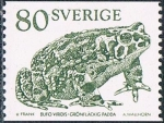 Sellos de Europa - Suecia -  SERIE BÁSICA. FAUNA ACUÁTICA. SAPO. Y&T Nº 1059
