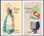 Stamps : Europe : Sweden :  NAVIDAD 1979. JOYAS Y VESTIDOS FOLKLÓRICOS. VESTIDOS DE FIESTA DE GÖINGE Y MORA. Y&T Nº 1073-74