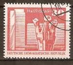 Stamps Germany -  Monumento en conmemoración de los Trabajadores en Halle-Saale,Berlín-DDR 