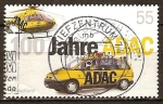 Sellos del Mundo : Europa : Alemania : Centenario de la ADAC (Asociación Automovilística). Helicóptero y Vehículo Patrulla.