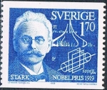 Stamps : Europe : Sweden :  LAUREADOS CON EL PREMIO NOBEL EN 1919. JOHANNNES STARK, FÍSICA. Y&T Nº 1076