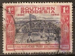 Stamps Africa - Zimbabwe -  La bandera,y el Fuerte de Salisbury, 1890.