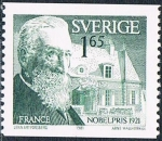 Sellos de Europa - Suecia -  LAUREADOS CON EL PREMIO NOBEL EN 1921. ANATOLE FRANCE, LITERATURA. Y&T Nº 1156