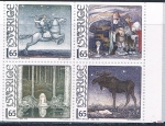 Stamps : Europe : Sweden :  CARNET CENT DEL NACIMIENTO DE JOHN BAUER, ILUSTRADOR DE CUENTOS Y PINTOR. Y&T Nº 1160-63