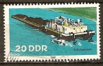 Sellos de Europa - Alemania -  	El transporte fluvial. Remolcador y barcazas-DDR.