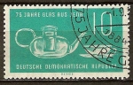 Stamps Germany -  75 años de Jena cristalería. Vidrio juego de té-DDR.