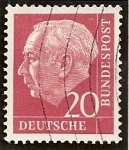 Stamps Germany -  REPUBLICA FEDERAL. Presidente Theodor Heuss.