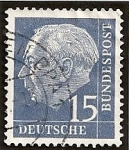 Stamps : Europe : Germany :  REPUBLICA FEDERAL. Presidente Theodor Heuss.