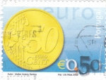 Stamps Portugal -  Moneda de  0,50 €