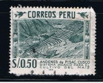 Sellos de America - Per� -  Andenes de Pisac.  Cusco    Sistema Incaico para el cultivo de maiz.