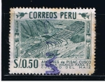 Sellos de America - Per -  Andenes de Pisac.  Cusco    Sistema Incaico para el cultivo de maiz.