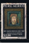 Sellos de America - Per -  Santa Rosa de Lima.  Patrona de las Américas Filipinas e Indias.  1617 - 1957