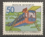 Sellos del Mundo : Europa : Alemania : 75 aniversario del tren suspendido de Wuppertal.