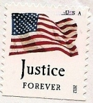 Sellos de America - Estados Unidos -  Bandera USA - Justicia  -  Justice Forever