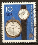 Stamps Germany -  Feria de Otoño,Leipzig 1970.Reloj de pulsera y de bolsillo.(DDR)