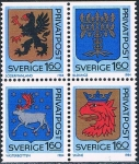 Sellos de Europa - Suecia -  ESCUDOS DE PROVINCIAS 1984. Y&T Nº 1260-63
