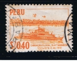 Stamps Peru -  Cañonera fluvial B.A.P. Marañón  3 Octubre 1951