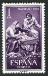 Stamps Spain -  1400- Navidad 1961 