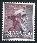 Stamps Spain -  1397-  XII Centenario de la fundación de Oviedo. Alfonso II.