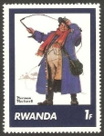 Stamps Rwanda -  995 - Homenaje al escritor Norman Rockwell