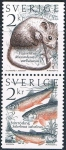 Stamps Sweden -  LA NATURALEZA VIVA. MUSCARDINO Y TRUCHA. Y&T Nº 1304-05