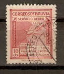 Stamps Bolivia -  PRIMER   VUELO   LA   PAZ   TACHA