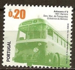 Stamps : Europe : Portugal :  Transportes publicos urbanos-Autobús 1957,Serv.Municp de Transp.Colect de Barreiro.
