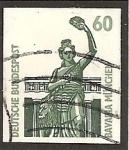 Stamps Germany -  Monumentos y curiosidades. Estatua de Bavaria, en Munich.