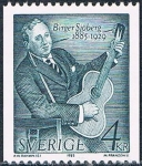 Stamps Sweden -  CENT. DEL PERIODISTA Y NOVELISTA BIRGER SJOBERG