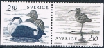 Stamps Sweden -  AVES ACUÁTICAS. EIDER COMÚN Y ZARAPITO TRINADOR