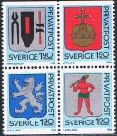 Sellos de Europa - Suecia -  ESCUDOS DE PROVINCIAS 1986