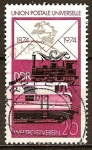 Sellos de Europa - Alemania -  100 años de la Unión Postal Universal.Locomotoras de vapor y diesel-DDR