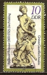 Sellos de Europa - Alemania -  Bóveda Verde de Dresde-Estatuillas de Baltasar Permoser-DDR.