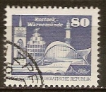 Stamps Germany -  Edificios en Rostock-Warnemünde-DDR.