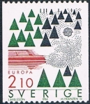 Stamps Sweden -  EUROPA 1986. POLUCIÓN AUTOMOVILÍSTICA