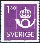 Stamps Sweden -  SERIE BÁSICA. CORNETA DE POSTAS