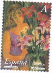 Stamps Spain -  pintura- la mujer y las flores