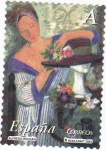Stamps Spain -  pintura- la mujer y las flores